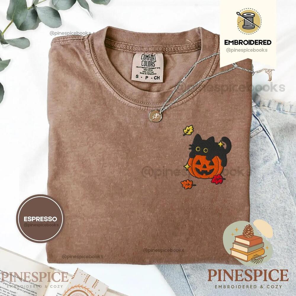 Black Cat Pumpkin Patch Shirt, Jack O Lantern Fall Tee